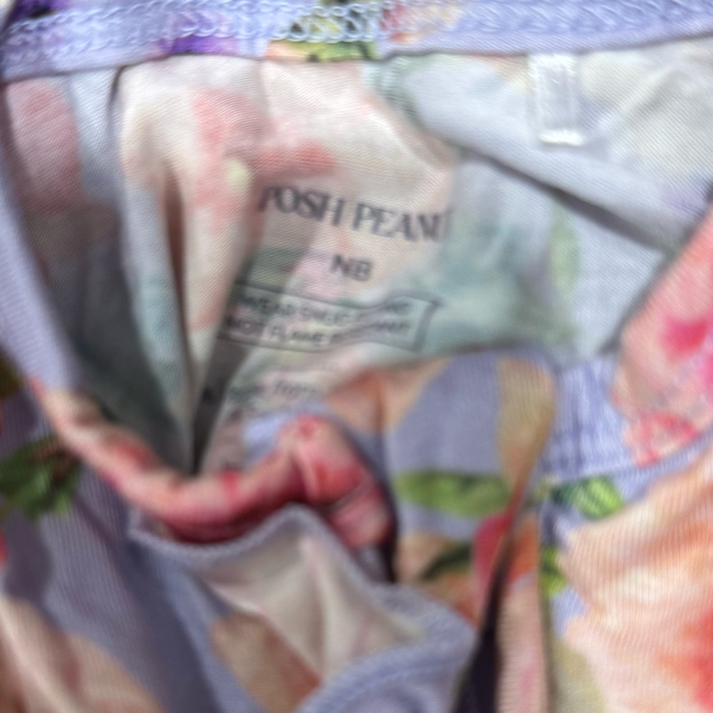 Posh Peanut Floral Footie in Purple and Pink - Picture 2 of 2